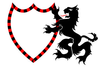 löwe schwarz mit wappen rot schwarz
