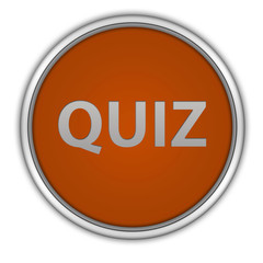 Quiz circular icon on white background