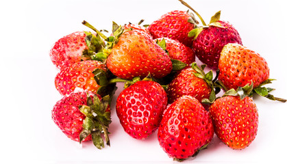 closeup strawberry on white background