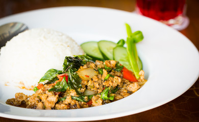 Basil pork fried and rice