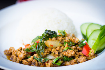 Basil pork fried and rice