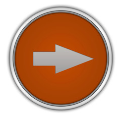 Right Arrow circular icon on white background