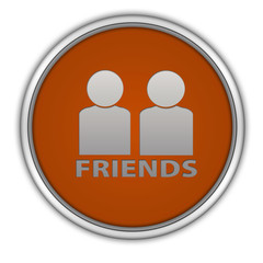 Friends circular icon on white background