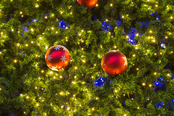 Fototapeta na wymiar Christmas decoration on tree background