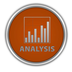 Data analysis circular icon on white background