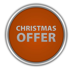 Christmas offer circular icon on white background