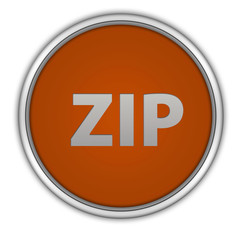 ZIP circular icon on white background