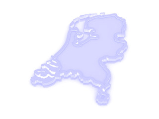 Three-dimensional map of Netherlands.