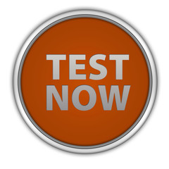 Test now circular icon on white background