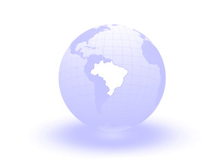 Globe. 3d. Brazil.