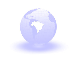 Globe. 3d. Brazil.