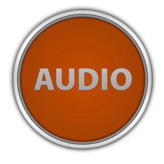 Audio circular icon on white background