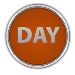 Day circular icon on white background