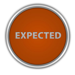 Expected circular icon on white background