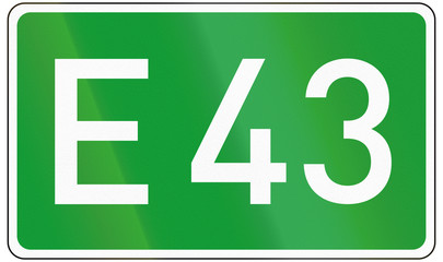 European road number sign for E43
