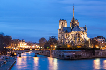 Fototapeta na wymiar Notre Dame de Paris at dusk, France.