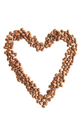 Herzform mit Kaffeebohnen