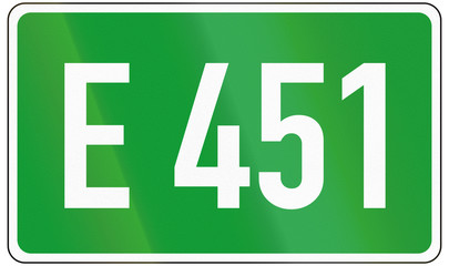 European road number sign for E451