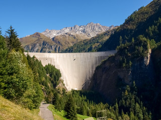 Swiss Alps, dam of lake Luzzone