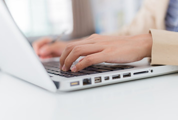 woman hand with business report