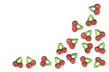 Cheery candy on a white background