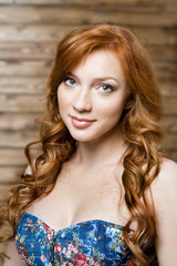Beautiful redhead woman portrait