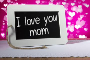 slate blackboard love mom pink