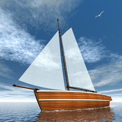 Sailboat - 3D render