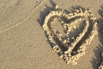 heart on sand for valentine day