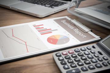 Showing business and financial report. Accounting