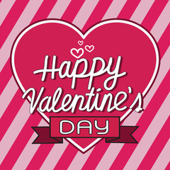 Happy Valentine's Day lettering Greeting Card with heart , vecto
