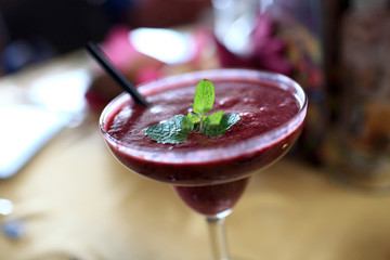 Glass of fruit smoothie