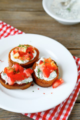 crispy bruschetta with vegetables
