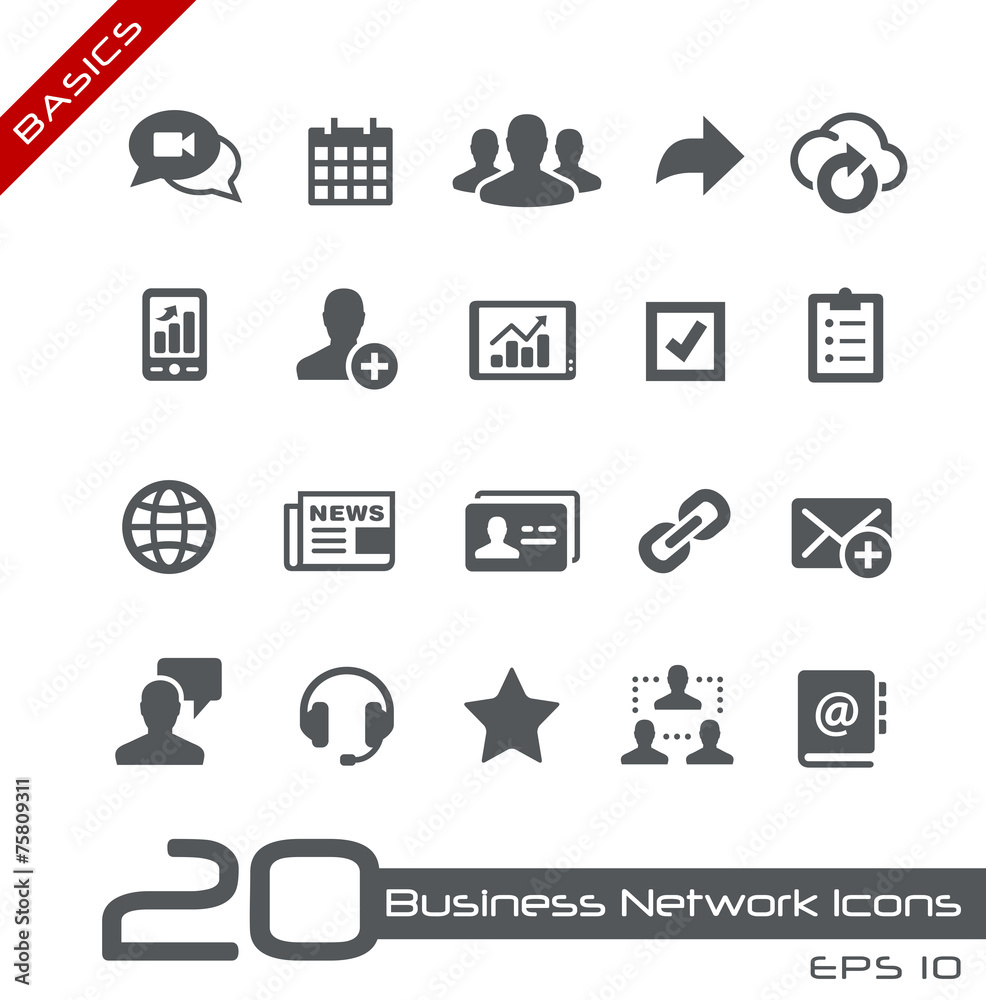 Canvas Prints business network icons -- basics