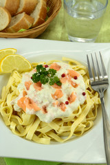 tagliatelles au saumon fumé