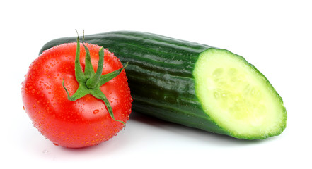 Fresh vegetables isolated on white