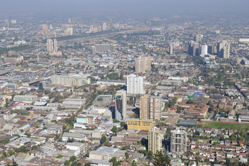 Aerial view of the Santiago city, Santiago, Chile.