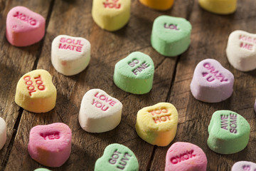 Colorful Candy Conversation Hearts