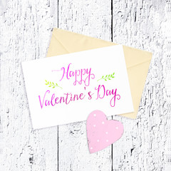 Beautiful card for congratulation with heart