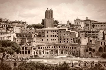 Obrazy na Szkle  Rzym sepia - Forum Trajana