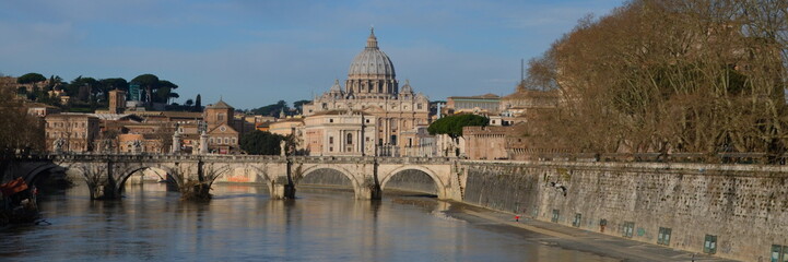 Fototapeta premium Saint Peter's Basilica, view from river Tiber, Rome