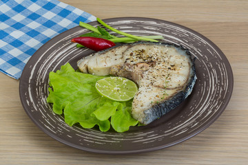 Grilled shark steak