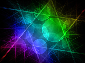 Colorful fractal triangle, digital artwork