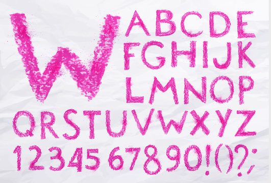 Alphabet pastel pink