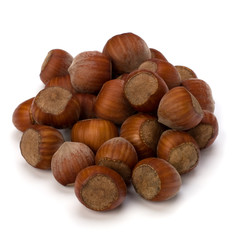 hazelnuts isolated on white background