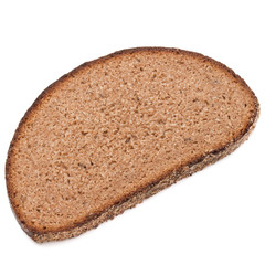 Slice of fresh rye bread isolated on white background cutout