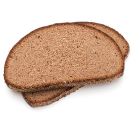 Slice of fresh rye bread isolated on white background cutout