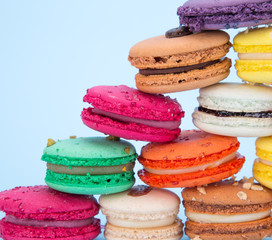 Colorful french macaroons