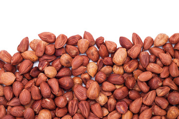 hazelnut background with copy space