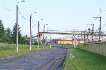 Fototapeta premium Street in the industrial outskirts of St. Petersburg